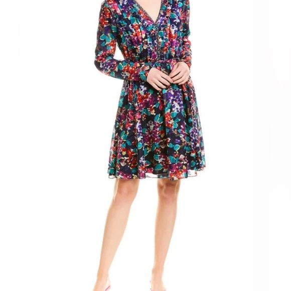 JASON WU Dress Motion Floral Silk Trim A-Line Multicolor Large Burnout Fabric - Picture 6 of 16
